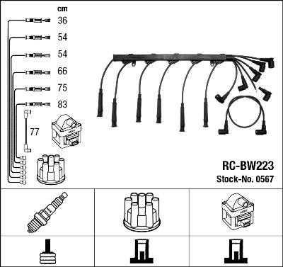 NGK 0567 - Комплект запалителеи кабели vvparts.bg