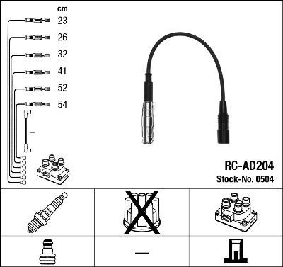 NGK 0504 - Комплект запалителеи кабели vvparts.bg