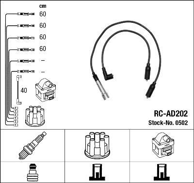 NGK 0502 - Комплект запалителеи кабели vvparts.bg