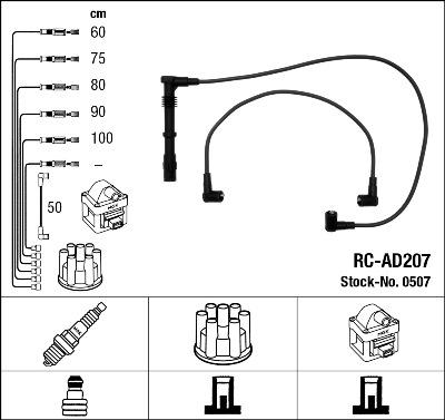 NGK 0507 - Комплект запалителеи кабели vvparts.bg