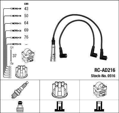 NGK 0516 - Комплект запалителеи кабели vvparts.bg