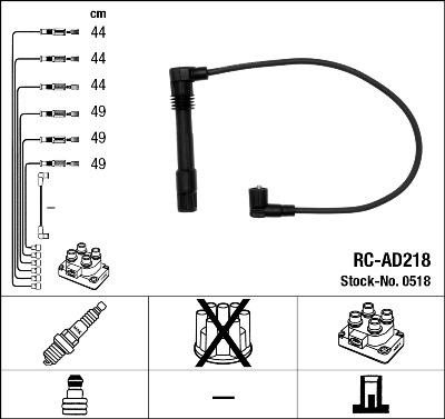 NGK 0518 - Комплект запалителеи кабели vvparts.bg