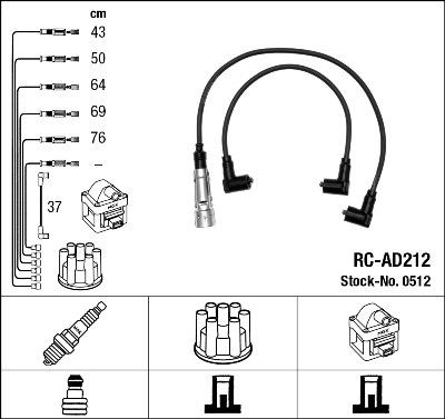 NGK 0512 - Комплект запалителеи кабели vvparts.bg