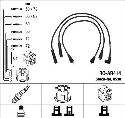 NGK 0538 - Комплект запалителеи кабели vvparts.bg