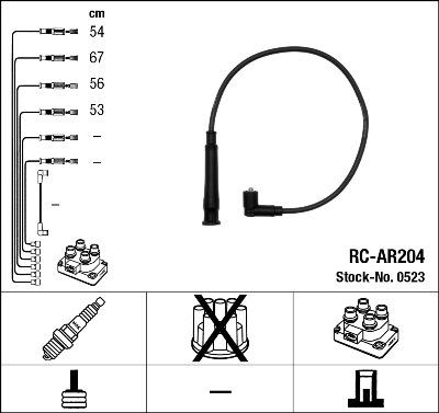 NGK 0523 - Комплект запалителеи кабели vvparts.bg