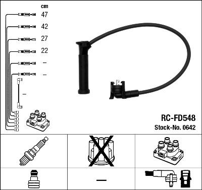 NGK 0642 - Комплект запалителеи кабели vvparts.bg