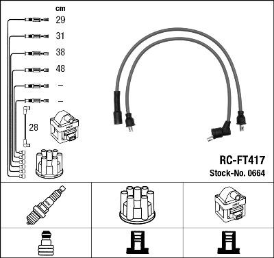 NGK 0664 - Комплект запалителеи кабели vvparts.bg