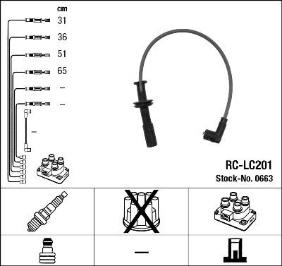 NGK 0663 - Комплект запалителеи кабели vvparts.bg