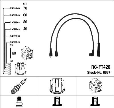 NGK 0667 - Комплект запалителеи кабели vvparts.bg