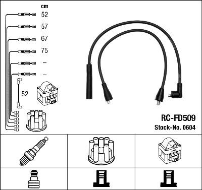 NGK 0604 - Комплект запалителеи кабели vvparts.bg