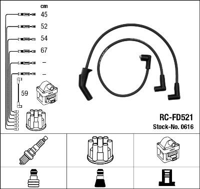 NGK 0616 - Комплект запалителеи кабели vvparts.bg