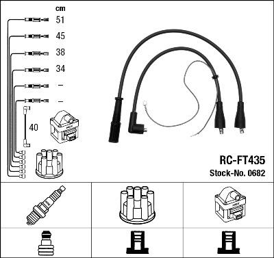 NGK 0682 - Комплект запалителеи кабели vvparts.bg