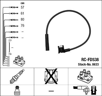 NGK 0633 - Комплект запалителеи кабели vvparts.bg