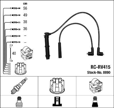 NGK 0890 - Комплект запалителеи кабели vvparts.bg