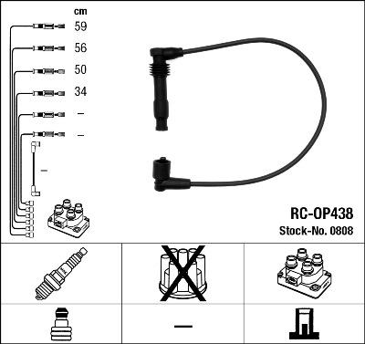 NGK 0808 - Комплект запалителеи кабели vvparts.bg