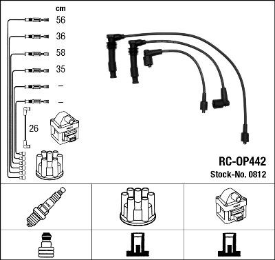 NGK 0812 - Комплект запалителеи кабели vvparts.bg