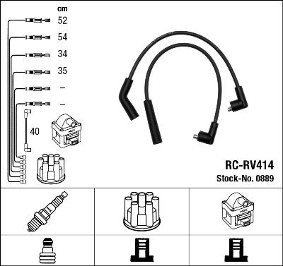 NGK 0889 - Комплект запалителеи кабели vvparts.bg