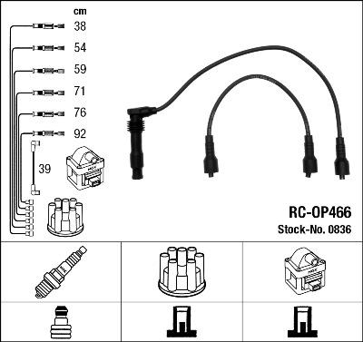 NGK 0836 - Комплект запалителеи кабели vvparts.bg