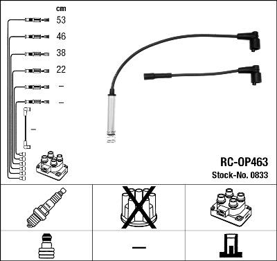 NGK 0833 - Комплект запалителеи кабели vvparts.bg