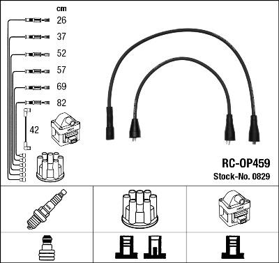 NGK 0829 - Комплект запалителеи кабели vvparts.bg