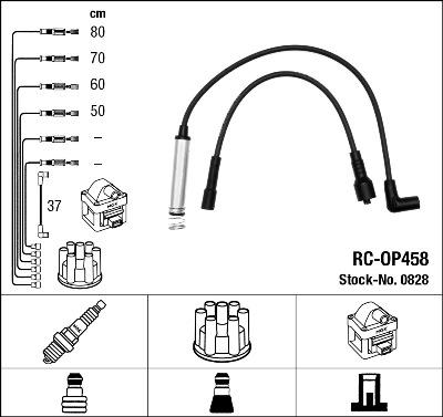 NGK 0828 - Комплект запалителеи кабели vvparts.bg