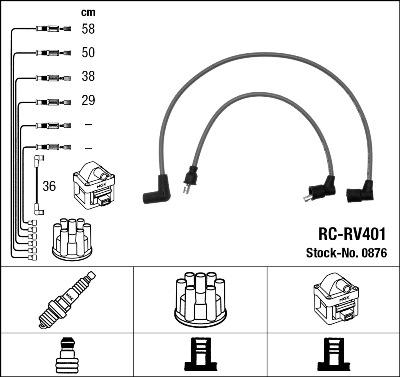 NGK 0876 - Комплект запалителеи кабели vvparts.bg