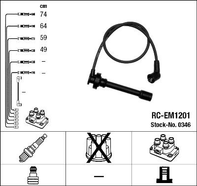 NGK 0346 - Комплект запалителеи кабели vvparts.bg