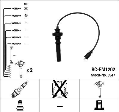 NGK 0347 - Комплект запалителеи кабели vvparts.bg