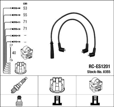 NGK 0355 - Комплект запалителеи кабели vvparts.bg