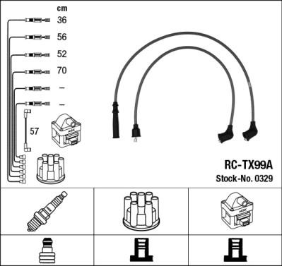 NGK 0329 - Комплект запалителеи кабели vvparts.bg