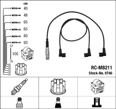 NGK 0746 - Комплект запалителеи кабели vvparts.bg