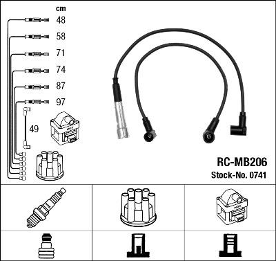 NGK 0741 - Комплект запалителеи кабели vvparts.bg