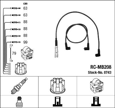 NGK 0743 - Комплект запалителеи кабели vvparts.bg