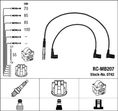 NGK 0742 - Комплект запалителеи кабели vvparts.bg