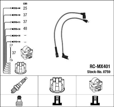 NGK 0759 - Комплект запалителеи кабели vvparts.bg