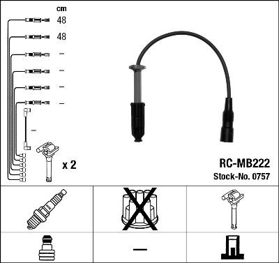 NGK 0757 - Комплект запалителеи кабели vvparts.bg