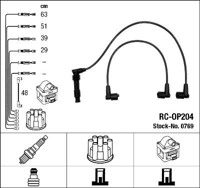 NGK 0769 - Комплект запалителеи кабели vvparts.bg