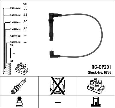 NGK 0766 - Комплект запалителеи кабели vvparts.bg