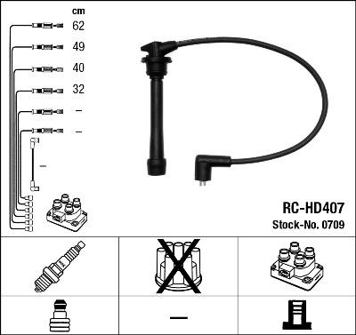 NGK 0709 - Комплект запалителеи кабели vvparts.bg
