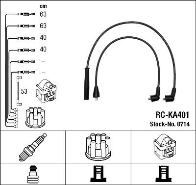 NGK 0714 - Комплект запалителеи кабели vvparts.bg