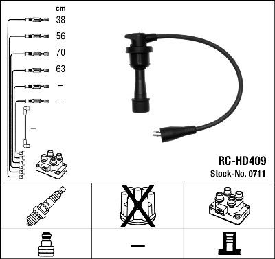 NGK 0711 - Комплект запалителеи кабели vvparts.bg