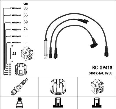 NGK 0788 - Комплект запалителеи кабели vvparts.bg