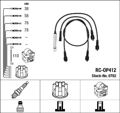 NGK 0782 - Комплект запалителеи кабели vvparts.bg