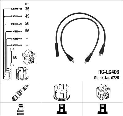 NGK 0725 - Комплект запалителеи кабели vvparts.bg