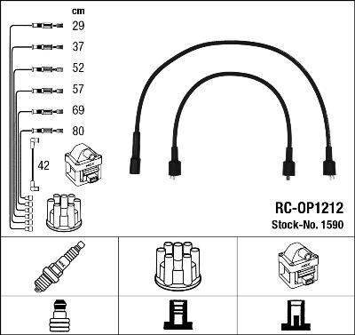 NGK 1590 - Комплект запалителеи кабели vvparts.bg