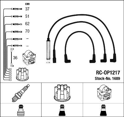 NGK 1689 - Комплект запалителеи кабели vvparts.bg