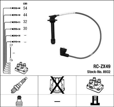 NGK 8932 - Комплект запалителеи кабели vvparts.bg