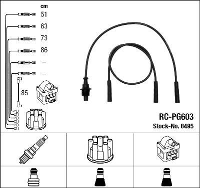 NGK 8495 - Комплект запалителеи кабели vvparts.bg