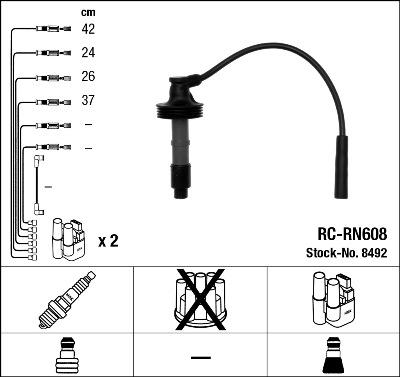 NGK 8492 - Комплект запалителеи кабели vvparts.bg