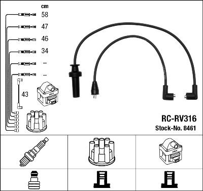 NGK 8461 - Комплект запалителеи кабели vvparts.bg